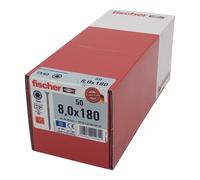 50x Fischer Tornillo para Madera 8 , 0x180 Acero Inox A4 Tx Cabeza Rosca Parcial