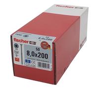 50x Fischer Tornillo para Madera 8 ,0x200 Acero Inox A4 Tx Lenteja Rosca Parcial