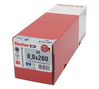 50x Fischer Tornillo para Madera 8 , 0x260 Acero Inox A2 Tx Cabeza Rosca Parcial