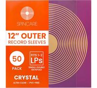 50x Fundas De Vinilo Standard Transparentes LP 33 RPM | Crystal para Solo Doble Fundas | Exteriores Plastico Protectoras De Vinilo