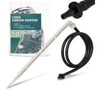 50x Instalguru Gotero Emisor 5 mm 50 cm Acodado Largo Dripper Estaca Aspersor Tubo Conector Adaptador Línea Goteo Microirrigación Kit Riego Automático Jardín Invernadero Macetas