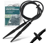 50x Instalguru Gotero Riego Por Goteo 5 mm 50 cm 2 Salidas Microirrigación Huerto Urbano Jardín Maceta Tubería Adaptador Emisor Estaca Recta Sistema Automático Hidropónico Kit