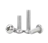 50x/lote M0.8 M1 M1.2 M1.4 M1.6 M2 M2.5 M3 M4 Mini Micro pequeño GB818 304 tornillo de cabeza cruzada de acero inoxidable perno redondo(7mm,M4)