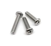 50X M1 .2 .4 .6 M2 .5 M3 M4 pequeño negro claro A2 304 tornillo de cabeza cruzada de acero inoxidable perno redondo(304,14MM_M3)