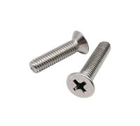 50x M1.2 M1.4 M1.6 M2 M2.5 M3 M3.5 M4 Micro pequeño negro 304 Acero inoxidable Cruz plana tornillo de cabeza avellanada(304 stainless steel,6MM_M1.6)