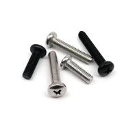 50X M1 M1.2 M1.4 M1.6 M2 M2.5 M3 M4 Mini Micro pequeño negro claro A2 304 tornillo de cabeza cruzada de acero inoxidable perno redondo(304 stainless steel,30MM_M1.4)