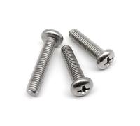 50X M1 M1.2 M1.4 M1.6 M2 M2.5 M3 M4 Mini Micro pequeño negro claro A2 304 tornillo de cabeza cruzada de acero inoxidable perno redondo(304 stainless steel,12MM_M4)