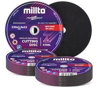 50x Millto Disco Corte Metal 230x2 mm Acero Inoxidable Chapa de Amoladora Angular Cortar Acero Hierro Plástico para Herramientas Trabajo Metálico Cortes Precisos