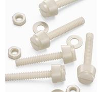 50x Natural, tornillos moletados, tornillos y tuercas, Arandelas, M3 x 20mm en Nailon