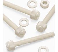 50x Natural, tornillos moletados, tornillos y tuercas, Arandelas, M6 x 50mm en Nailon