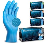 50x PROGRIP Guantes nitrilo talla XXL Azul [Con doble grosor y textura diamante], Guantes desechables de nitrilo para taller, industria y montaje, Luvas nitrilo descartaveis