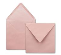 50x Sobres cuadrados en Rosado viejo (Rosado) - 15,5 x 15,5 cm - sin ventana, con cola húmeda - 110 g/m² - Para tarjetas de invitación a bodas, cumpleaños y más - Serie FarbenFroh