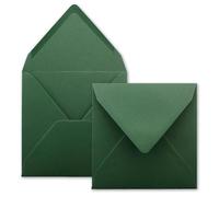 50x Sobres cuadrados en verde musgo (verde) - 15,5 x 15,5 cm - sin ventana, con cola húmeda - 110 g/m² - Para tarjetas de invitación a bodas, cumpleaños y más - Serie FarbenFroh
