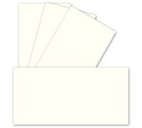 50x tarjetas sin doblar - DIN largo, 9,9 x 21 cm - 240 g/m² - color: blanco natural (crema) - papel craft - cartón arcilla - para tarjetas de felicitación e invitaciones