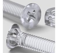 50x tornillos avellanados en cruz acrílico/PC transparente, tuercas y arandelas, M3 x 16 mm