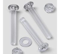 50x tornillos avellanados en cruz acrílico/PC transparente, tuercas y arandelas, M4 x 30 mm