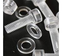 50x tornillos de cabeza hueca de policarbonato, cabeza hexagonal, M6 x 20mm, tornillos de Plástico para maquinaria, Tornillos, Tuercas, Arandelas