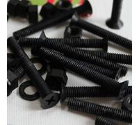 50x tornillos de cabeza plana de nailon negros, tornillos de estrella de Plástico, M5 x 40mm, Tornillos, Tuercas, Arandelas