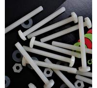 50x tornillos de cabeza troncocónica de nailon, tornillos de estrella de Plástico, M4 x 40mm, Tornillos, Tuercas, Arandelas