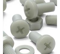 50x tornillos de cabeza troncocónica de supernailon reforzado con fibra de vidrio, M8 x 20mm, Tornillos, Tuercas, Arandelas