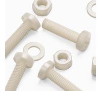 50x tornillos de nailon cabeza cilíndrica en cruz M5 x 20 mm, tuercas y arandelas
