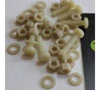 50x tornillos de nailon reforzado fibra de vidrio cabeza alomada en cruz, M5 x 20 mm, tuercas y arandelas