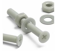 50x tornillos de nailon reforzado fibra de vidrio cabeza avellanada en cruz, M4 x 30 mm, tuercas y arandelas