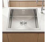 50x45cm Fregadero de Cocina bajo Encimera o Sobre Encimera Acero Inoxidable 304 - Fregaderos Un Seno con Filtro de Drenaje - Profundidad de 22 cm - Lavabos Multifunción