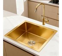 50x45cm Fregadero de Cocina bajo Encimera o Sobre Encimera Acero Inoxidable 304 - Fregaderos Un Seno con Filtro de Drenaje - Profundidad de 22 cm - Lavabos Multifunción