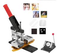 50x50mm Maquina De Hacer Chapas, Máquina De Insignias, Máquina Para Hacer Imanes De Nevera, Photo Magnet Machine, Cortador, 100 Juegos De Suministros Cuadrados, Para Crear Insignias y Regalos