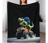 50x60inch(127x152cm) Manta De Algodón Extrasuave con Diseño Dinosaurio, Colcha Multiusos Four Seasons para Sofá, Cama, Funda Decorativa Y Mantas con Temas De T-Rex Monster Camión