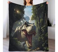 50x60inch(127x152cm) Manta De Algodón Extrasuave con Diseño Dinosaurio Jurásico, Colcha Multiusos Four Seasons para Sofá, Cama, Funda Decorativa Y Mantas con Temas De T-Rex