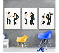 50x70cm x3 Piezas SIN Marco Pulp Fiction Poster Art Print Película clásica Jack Rabbit Dance Poster Minimalista Wall Art Canvas Painting Cuadro de Pared Decoración para el hogar