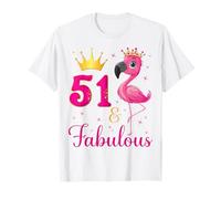 51 & Fabulous Flamingo Lovers 51 cumpleaños Fiesta de cumpleaños Camiseta