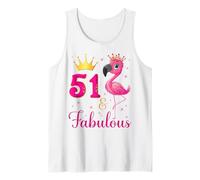 51 & Fabulous Flamingo Lovers 51 cumpleaños Fiesta de cumpleaños Camiseta sin Mangas