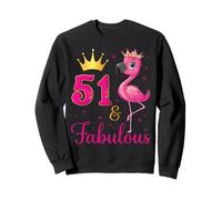 51 & Fabulous Flamingo Lovers 51 cumpleaños Fiesta de cumpleaños Sudadera
