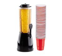 51 Juego de cerveza, cerveza columna 2,5 litros, con grifo, 50 unidades Bebidas taza, Fiesta Cups para beer pong