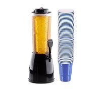 51 Juego de cerveza, cerveza columna 2,5 litros, con grifo, 50 unidades Bebidas taza, Fiesta Cups para beer pong