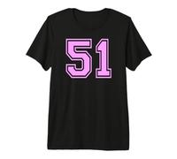 51 Número Cincuenta y uno Deportes Varsity College Girl Matching Camiseta Premium