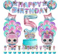51 Pcs Cumpleaños Decoración, Globos De 5 Años, Globos Cumpleaños, Surprise Globos Helio, Decoración Tarta Cumpleaños, Banner Happy Birthday, Surprise Globos De Cumpleaños