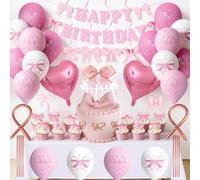 51 Piezas Feliz Cumpleaños Trajes Incluye Pancarta Feliz Cumpleaños Globos Rosas Globos Largos Y Otros Accesorios Adecuado para Festivales Bodas Fiestas