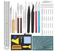 51 Piezas Kit de Herramientas para Deshierbe de Vinilo, Juego Completo Incluye Cuchillas de Precisión Espátulas Pinzas y Base de Corte A5 Ideal para Manualidades Lettering y Máquinas Cricut