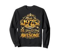 51 Year Old Made in 1975 Retro Floral 51st Birthday Women Sudadera