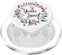 51 Years Loved Men Women Floral 51 Year Old 51th Birthday PopSockets PopGrip para MagSafe