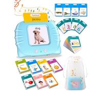 510 Palabras Tarjetas Parlantes Español, Juguetes Montessori 2 años,Juegos Educativos niños 2 años Azul (Español/Inglés/Bilingüe)