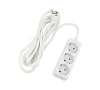 51075 Cable de extensión 3G1,5mm2 1,5m PVC blanco Enchufes adicionales: 3 16A...
