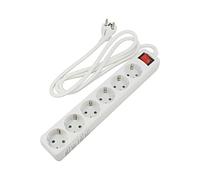 51288 Cable de extensión 3G1,5mm2 1,5m PVC blanco Enchufes adicionales: 6 16A...