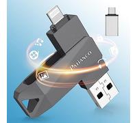 512GB Pendrive USB para iPhone Patianco MFi Certificado USB 3.0 Memoria USB para iPhone iPad 3 en1 Flash Drive Externa Storage Photostick Lightning para OTG Android Smartphone Tablet Mac PC iOS(Negro)