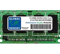 512MB DDR2 533MHz PC2-4200 214-PIN MICRODIMM Memoria RAM para Ordenador PORTÁTILES/NOTEBOOKS
