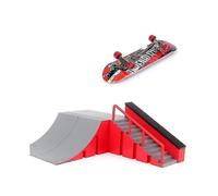 (51834) Kit de rampa para parque de patinaje de dedos con 1 monopatín de dedos y mini patinete.